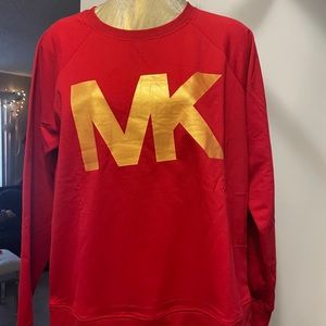 NWT$75 Michael Kors Women’s Long sleeve Red & Gold Logo Sweatshirt Price FIRM!